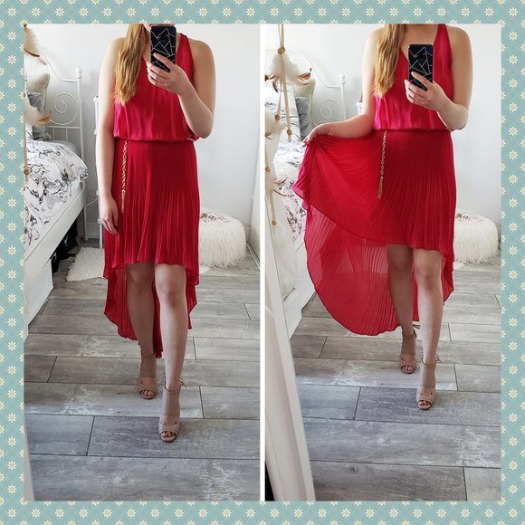Guess High-Low Hem Pleated Dress - Picture 1 of 6